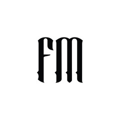 FM monogram logo design letter text name symbol monochrome logotype alphabet character simple logo