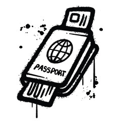 Graffiti Spray passport isolated on white background