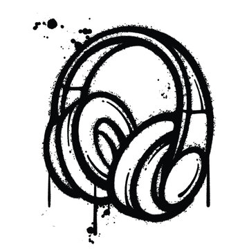 recommend clip art: Graffiti Spray headphone isolated on white background
