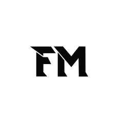 FM monogram logo design letter text name symbol monochrome logotype alphabet character simple logo