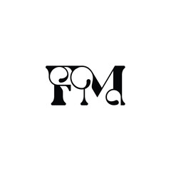 FM monogram logo design letter text name symbol monochrome logotype alphabet character simple logo