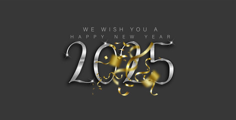 A delightful design wishing a happy New Year 2025
