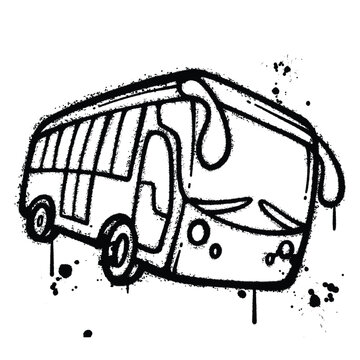 recommend clip art: Graffiti Spray bus isolated on white background