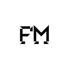 FM monogram logo design letter text name symbol monochrome logotype alphabet character simple logo