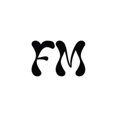 FM monogram logo design letter text name symbol monochrome logotype alphabet character simple logo