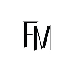 FM monogram logo design letter text name symbol monochrome logotype alphabet character simple logo