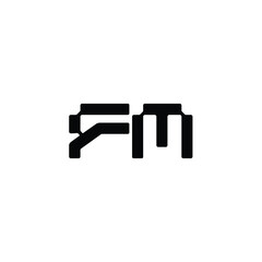 FM monogram logo design letter text name symbol monochrome logotype alphabet character simple logo