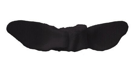 Black clay texture isolated on transparent background.