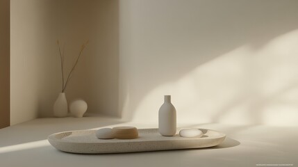 Minimalist Bathroom Setting with Soft Morning Light