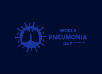 World Pneumonia Day. November 12. Dark blue background.