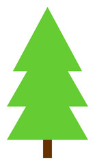 Christmas Tree icon, Xmas symbol on transparent background.  PNG illustration