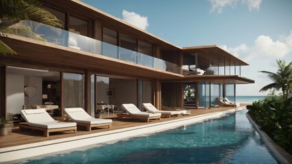 Fototapeta premium swimming pool in resort