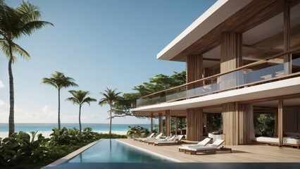 Obraz premium tropical resort pool