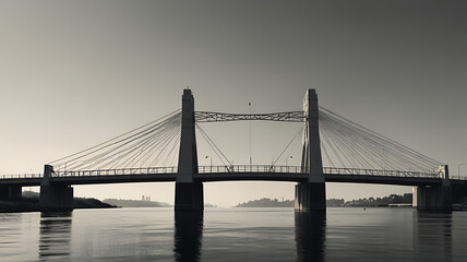 Obraz premium Minimalistic icon of a bridge shape symbolizing unity across differences on a white background.