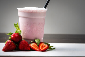 strawberry smoothie with strawberry
