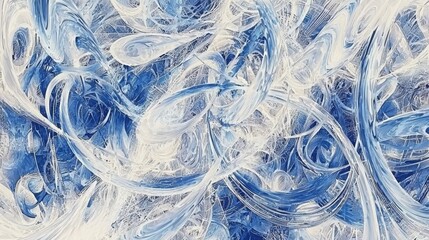 Obraz premium Abstract Swirling Blue and White Design