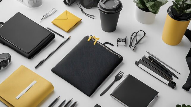 Preparing branded merchandise for promotional event in company swag kit. Concept Branded Merchandise, Promotional Items, Company Swag Kit, Event Giveaways, Marketing Materials