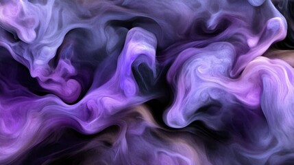 Fototapeta premium Abstract swirl of purple and black hues, creating a flowing, smoky texture with soft gradients. Concept: mystery and elegance.