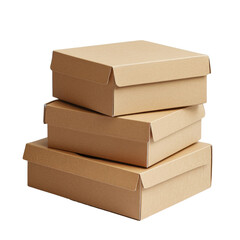3 Brown cardboard boxes stacked neatly
