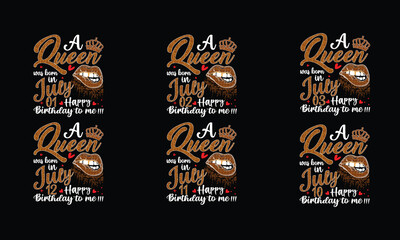 Queen is Born Birthday Design Bundle, January, February, March, April, Jun, July, August, September, October, November, December