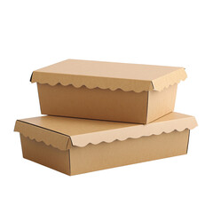 Empty brown cardboard box open and isolated