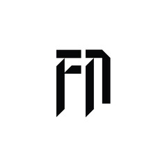 FN monogram logo design letter text name symbol monochrome logotype alphabet character simple logo