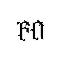 FN monogram logo design letter text name symbol monochrome logotype alphabet character simple logo