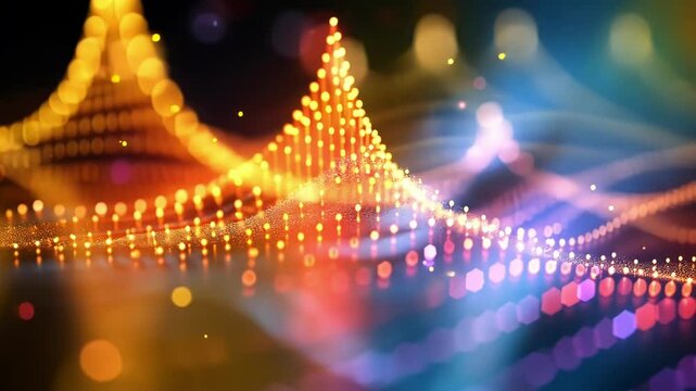 A graph showcases the probability of a particle tunneling through a barrier with a peak in the middle representing the most likely outcome.
