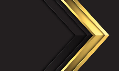 Abstract golden arrow direction geometric with blank space on black design modern luxury futuristic background vector