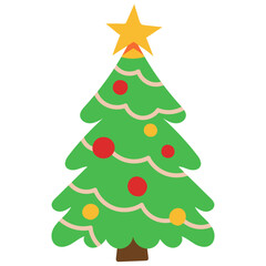 Decorated Christmas Tree Illustration