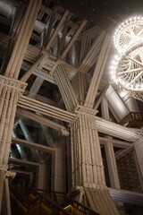 Wieliczka, Poland - December 15, 2023 - Wieliczka Salt Mine sculptures and tunnels
