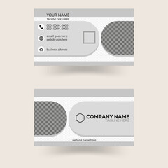 Modern creative, Clean business Card and Name Card landscape orientation with Modern shape and Luxury White Pattern With background Vector illustration template