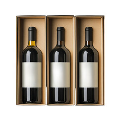 A bottle of wine with a glass on the side featuring a label 