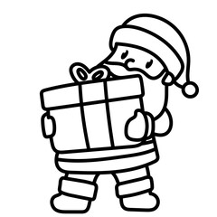 Santa Claus with Gift Illustration