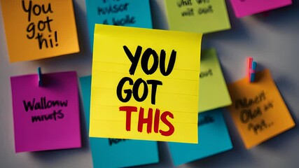 Colorful Motivational Sticky Notes with Encouraging Words

