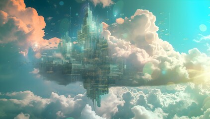 Cloud computing technology and online data storage for business network concept. Computer connects to internet server service for cloud data transfer presented service, backup .