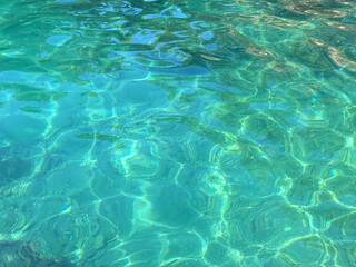 Crystal-clear sea water surface.