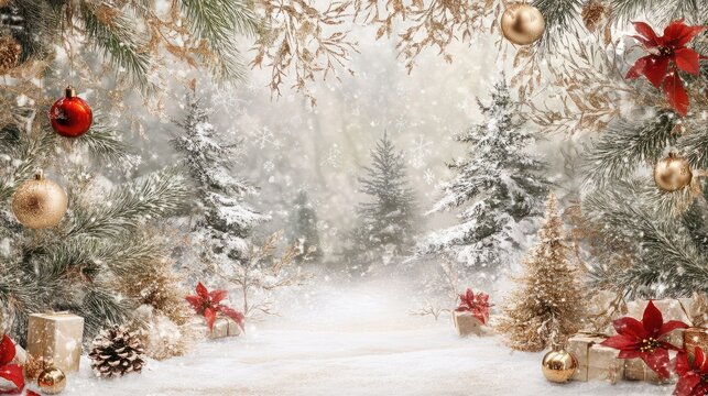 Enchanted Christmas digital backdrop for photography