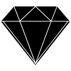 Diamond A: Rhombus-Shaped Black Diamond for Luxury & Precision – Vector Illustration