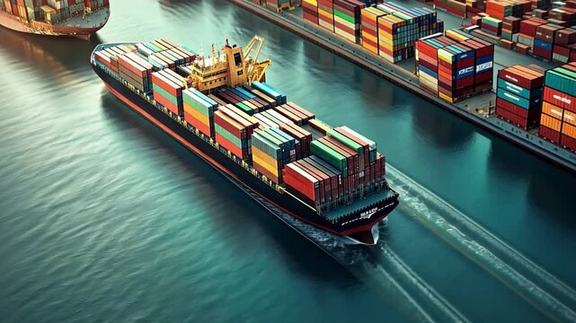 Maritime logistics managing seaport export containers
