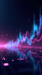 A vibrant, abstract representation of financial data trends, showcasing dynamic growth and futuristic elements. Ideal for finance, technology, and data visualization projects.
