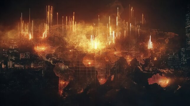 Global Business Statistics Charts Background during Pandemic