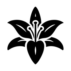 Stylish and Simple Icon Depiction of a Lily Flower