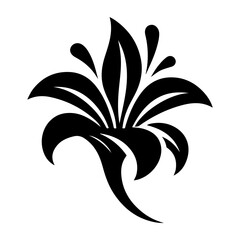 Simple and Refined Icon of a Blooming Lily Flower