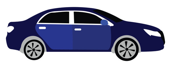 Sedan Car icon in a flat style vector illustration.