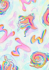 Colorful Abstract Liquid Shapes on Light Background