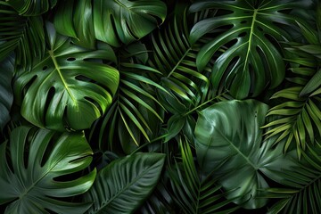 monstera leaves summer minimal background