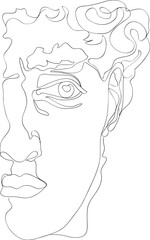 line art illustration of the Greek god