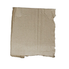 Obraz premium Isolated torn corrugated cardboard on white background, copyspace