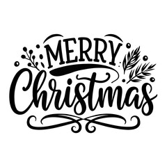 Obraz premium Festive Bold Black Christmas Font. Sleek Holiday Black Font.